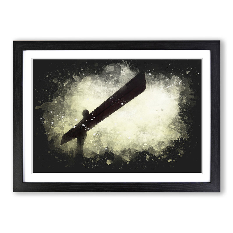 Angel of the North in Newcastle Vol.4 Paint Splash - Picture Frame Graphic Art, 48cm H x 65cm W x 2cm D, Black