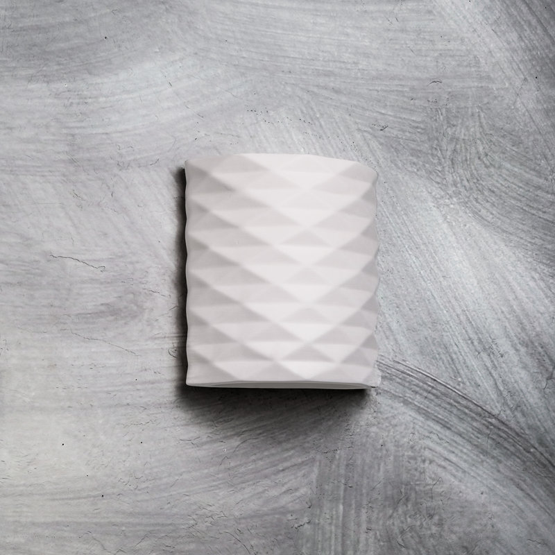 Ampoule murale d'extérieur en céramique de 9,75 po Charleus, ampoule DEL incluse, Bisque blanche