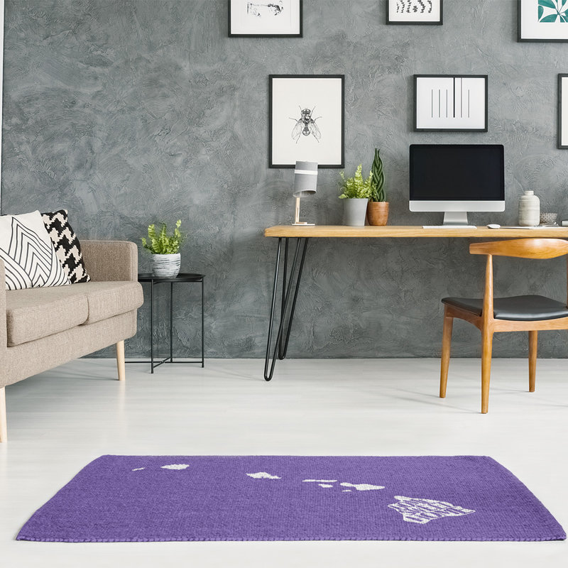 Tapis de la surface mauve hawaii, Rectangle 5 pi x 7 pi, Oui