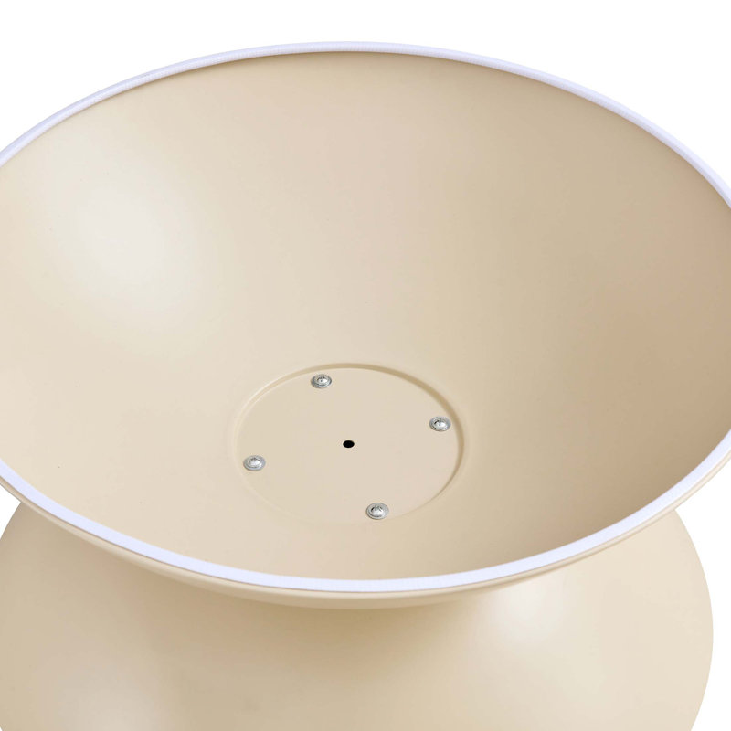 Ensemble de 2 tables rondes blanc laiteux avec plateau de table de bout polyvalent