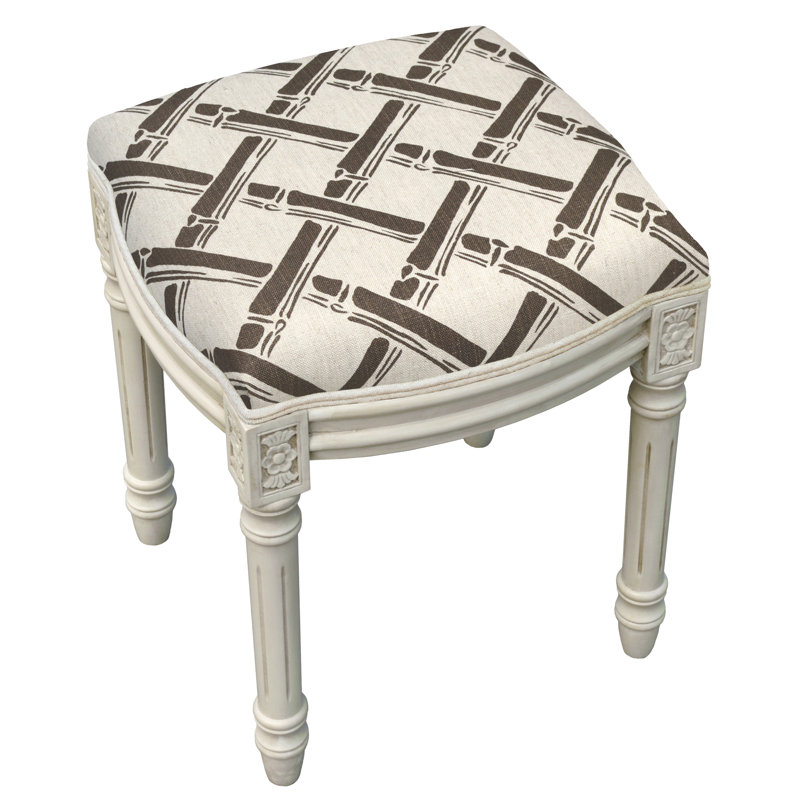 Tabouret de coiffeuse en bois massif Kellan, Gris