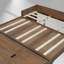Queen Murphy Bed, Pine Wood Cabinet Bed, USB Charging Station, Geometric Decor Panel, Light Walnut-607727877