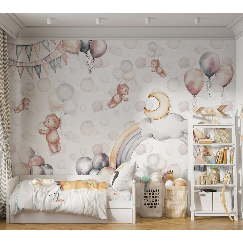 Papier peint pour enfants - Bears In The Sky, L 39 po x L 27 po