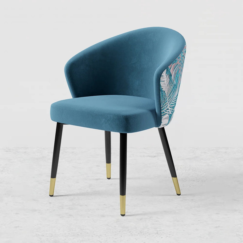 Dining Chair Set of 1, Upholstered Kitchen Chair, Comfortable Seat, Velvet-Draped with Stitching, Mid-Century Modern, Easy Assembly, Living Room Lounge