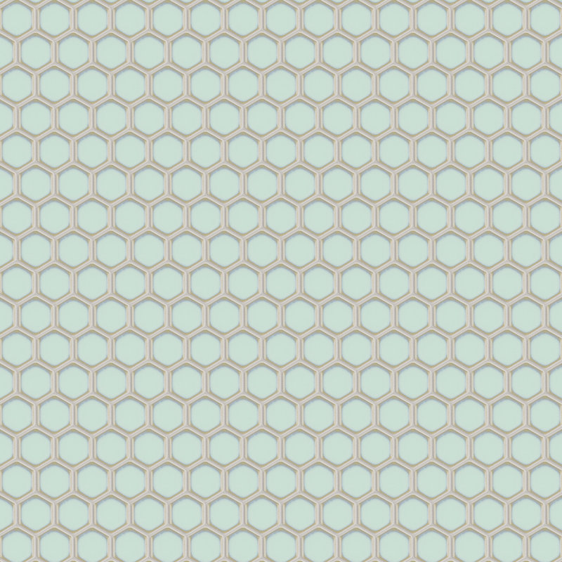 Feuille de mosaïque en porcelaine nid d'abeille 1 "x 1" Hudson