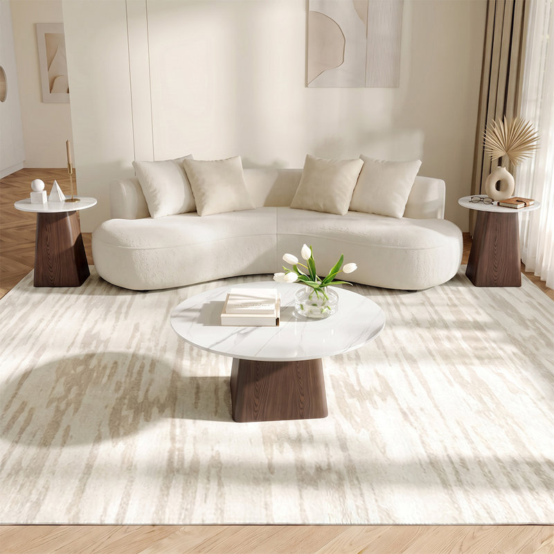 Ensemble de tables basses 3 pièces Ambridge, 41.7" + 19.7", 3, Neige