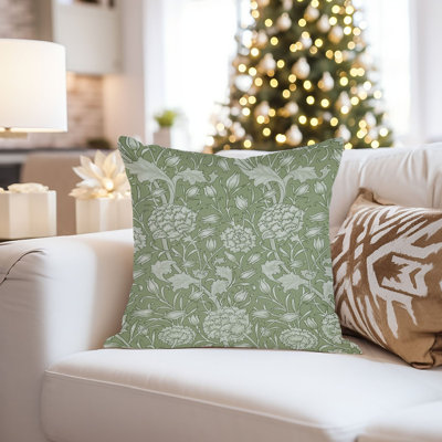 Damask and Floral Pillow Cover