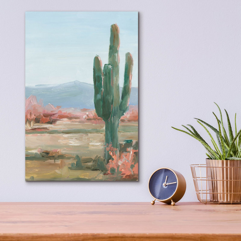 Art mural en verre Saguaro Cactus Study 2 'par Ethan Harper, H 16 po x l 12 po