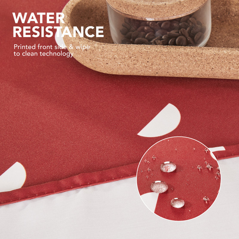 Moon Pattern Spillproof and Water Resistant Tablecloth, Red