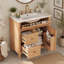 Meuble-lavabo de salle de bain avec lavabo, tiroir rabattable, deux tiroirs, tablette réglable