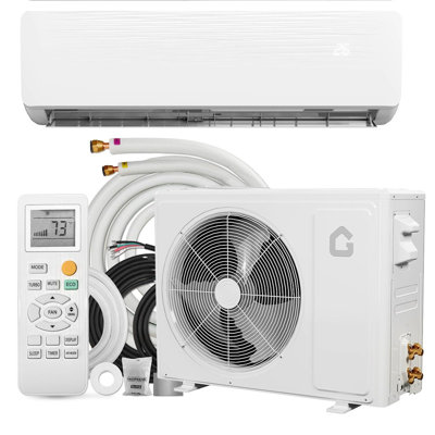 9000 BTU Mini Split AC - 19 SEER2, refroidit jusqu'à 450 pieds carrés Pi, pompe à chaleur à onduleur sans conduit, ultra-silencieux et préchargé