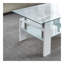 Table basse Artisan, plateau en verre trempé, pieds en acier inoxydable pour le salon, blanc