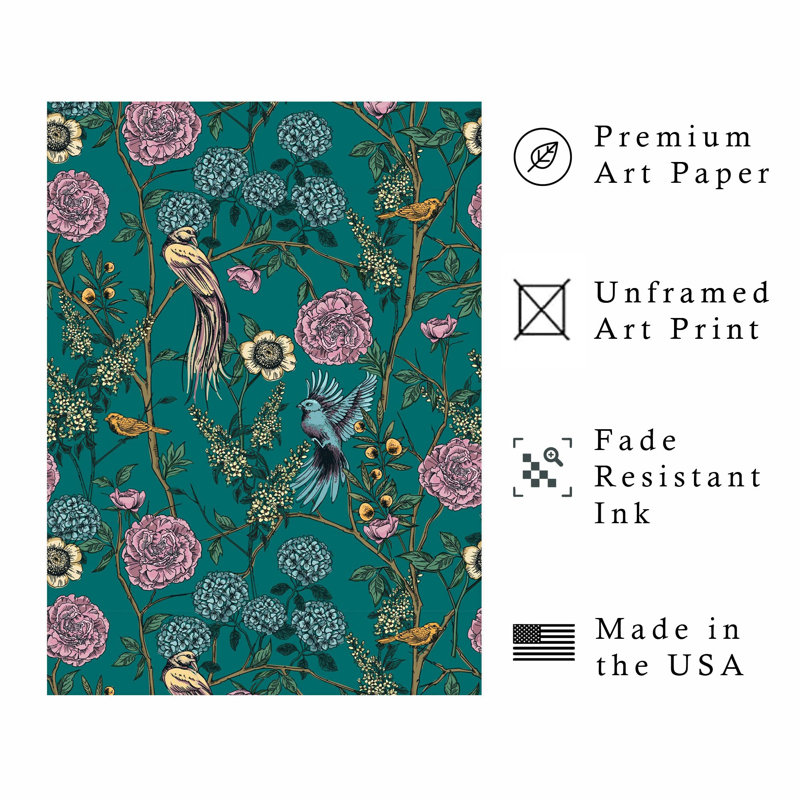 Floral Floral Elegance, reproduction d'art moderne sans cadre, H 7 po x l 5 po