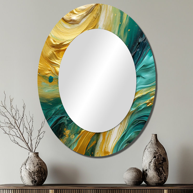 Miroir mural ovale doré doré, 40 po x 30 po