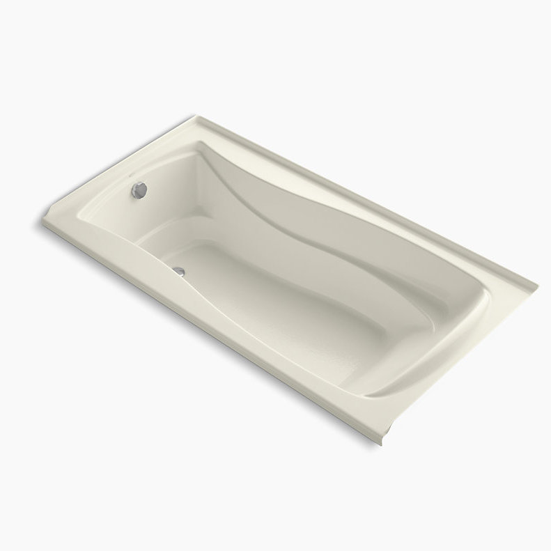 Mariposa 72" x 36" Alcove/Tile in Air Bathtub, Biscuit, Left
