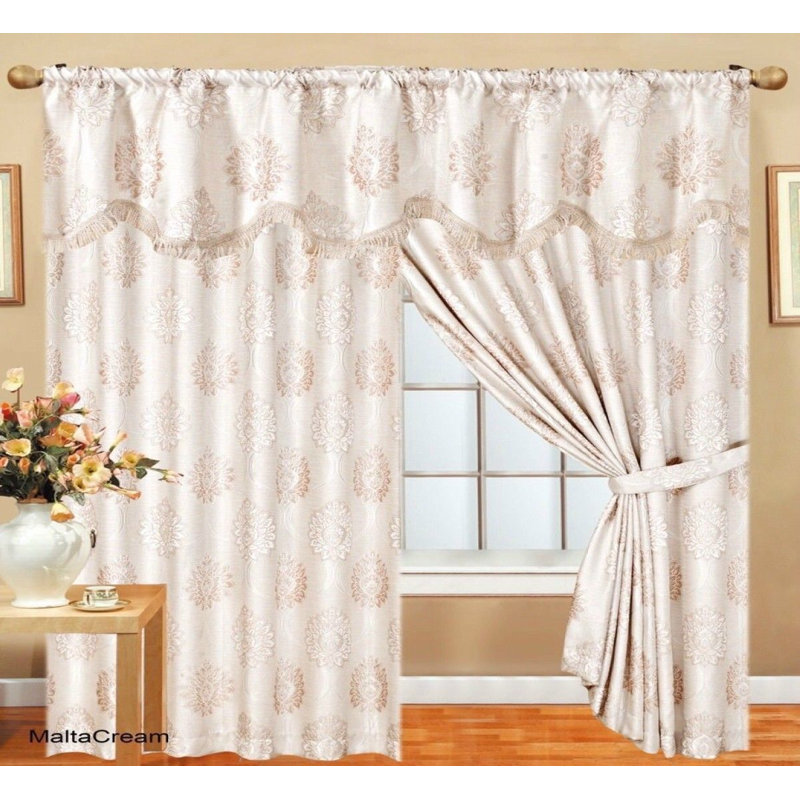Dortch Room Darkening Curtain Pair, 168 W x 137 D cm, Beige/Brown