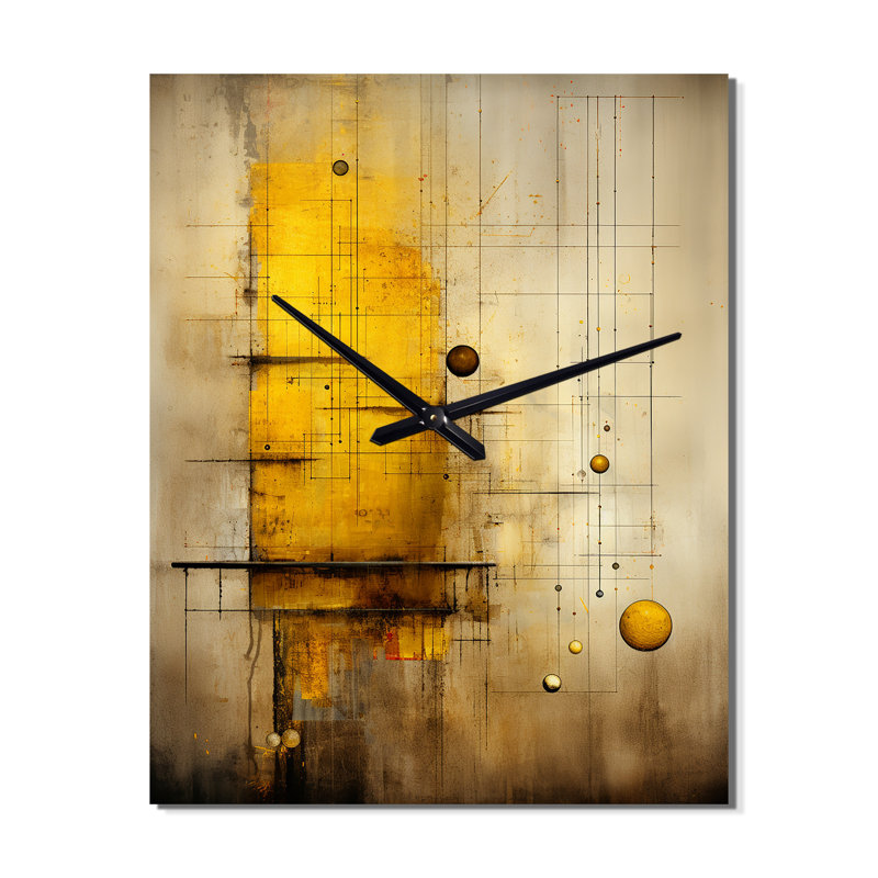Enchanted Destruction Vintage Illustration II - horloge murale rétro géométrique moderne, H 32 po x l 16 po x P 1 po