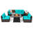 7 Pcs Patio Furniture Set With 35" Propane Gas Fire Pit Table & Waterproof Cover Brown-995671931