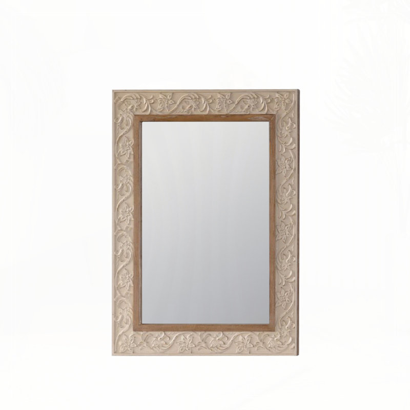 Vintage Carved Pattern Rectangular Wall Mirror