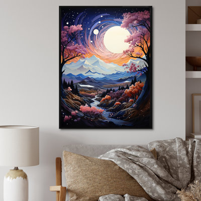 Tseng " Purple Navy Blue Mountains Majestic Heights Pointillism "