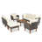 Ensemble de conversation 9 pièces avec canapé en rotin et coussin lavable