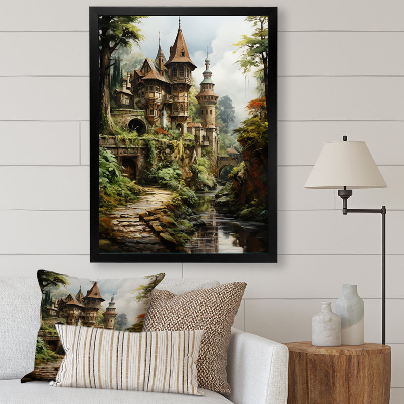 «Castles Rustic Retreat Earthy II», reproduction sur toile, H 32 po x l 24 po x P 1 po, Cadre photo noir