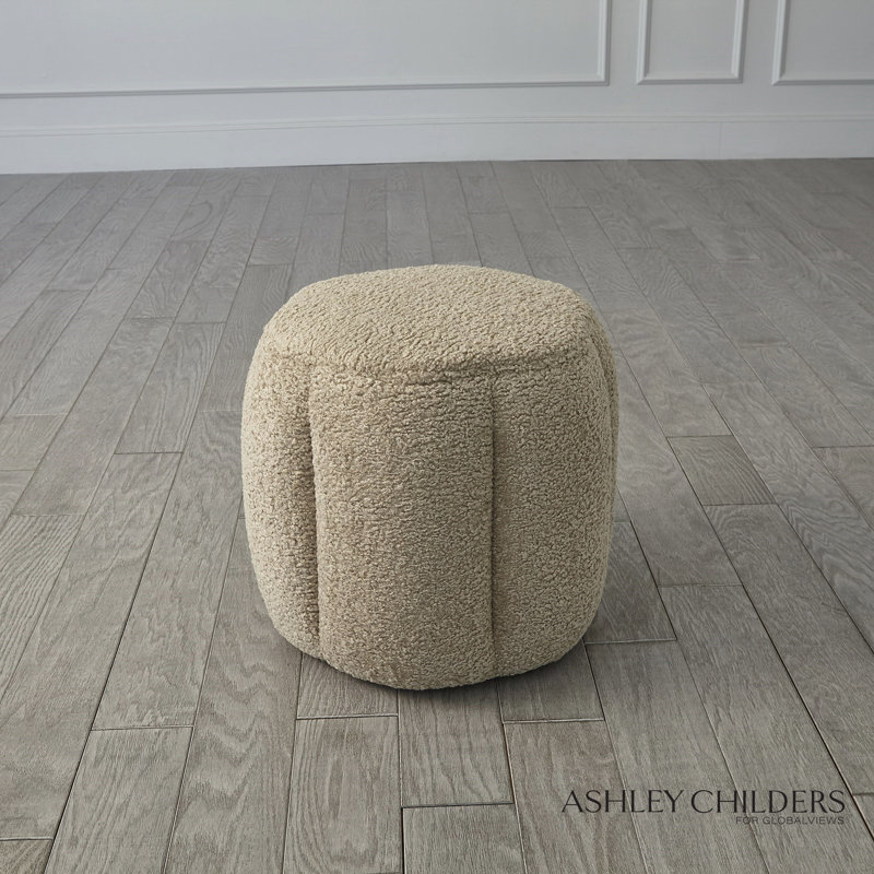 Tuffet Ottoman-Sheepskin-Toast, Brown