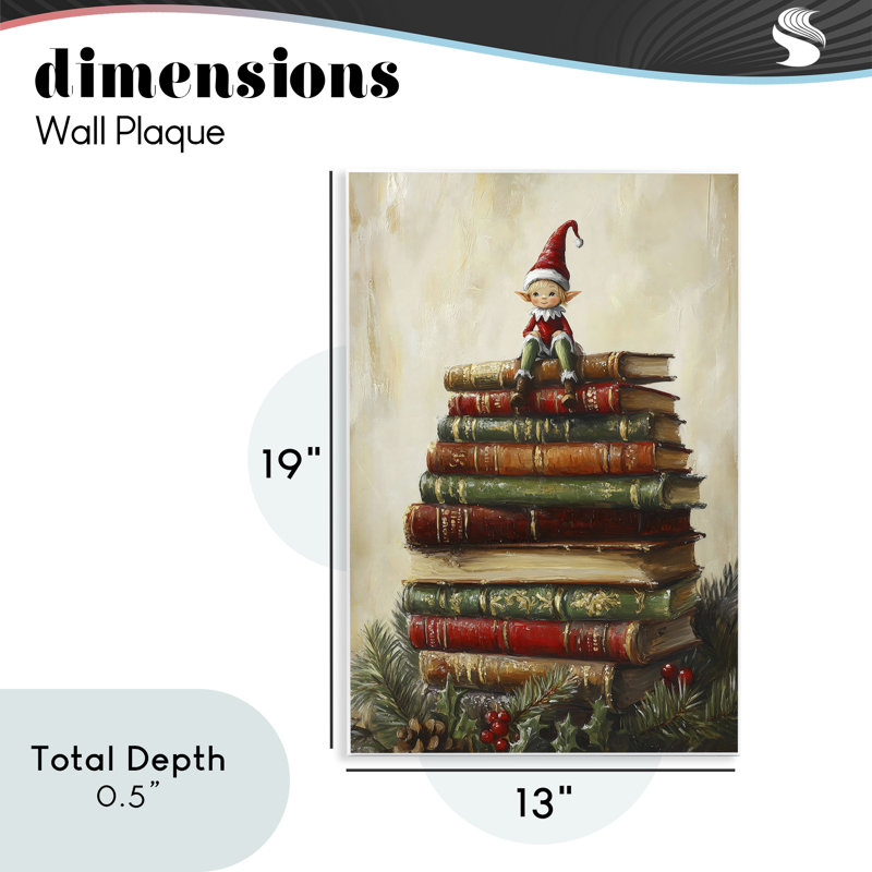 Plaque murale de Noël, collection Elf par Petal Prints Design, H 19 po x l 13 po