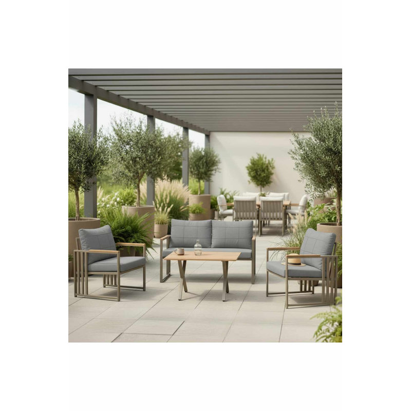 Ensemble de mobilier de jardin, Gris