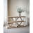64x16.5x33.5" Three-Tiered Wooden Console Table with Cut-Out Patterns, Brown/White