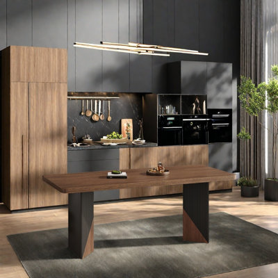 Italian style black walnut wood-grain dining table