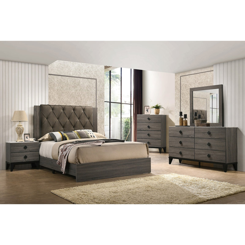 Table de chevet contemporaine, Gris