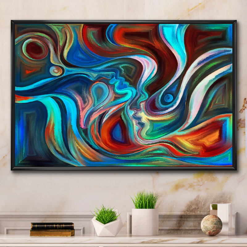 Energy of Unity II - cadre photo, impression sur toile, H 24 po x l 36 po x P 1 po, Cadre flottant noir