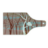 Ambesonne Forest Tempered Glass Cutting Board Bird on Leafless Branch Multicolor