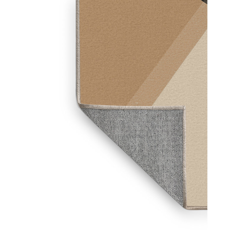 Tapis beige de style minimaliste Scni Pavni Eclipse lavable à la machine, 5 x 7