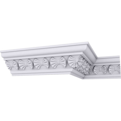 3 1/8"H x 3 1/8"P x 4 1/2"F x 94 1/2"L Butterfly Crown Moulding