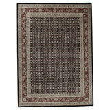 Hand Knotted Wool Area Rug in Black And Wine