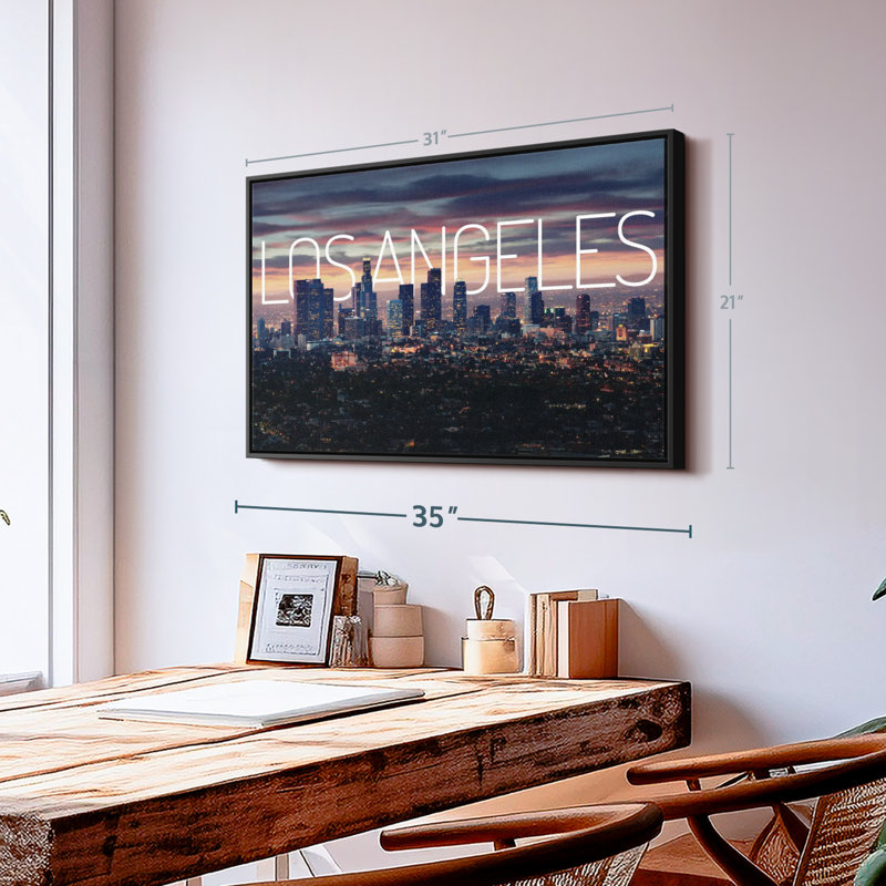 "Los Angeles Vibes Wall Art", H 21 po x l 31 po