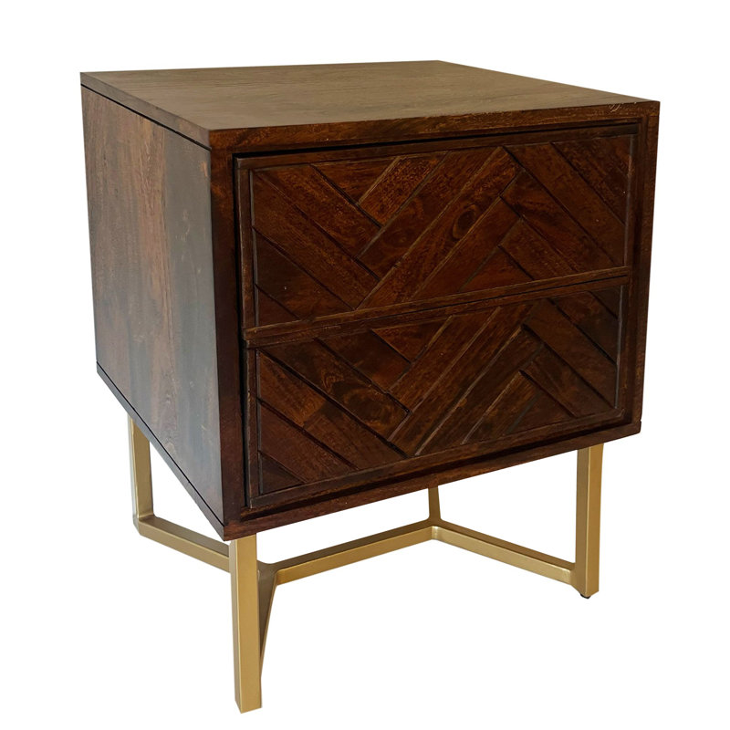 40cm W Metal Bedside Table