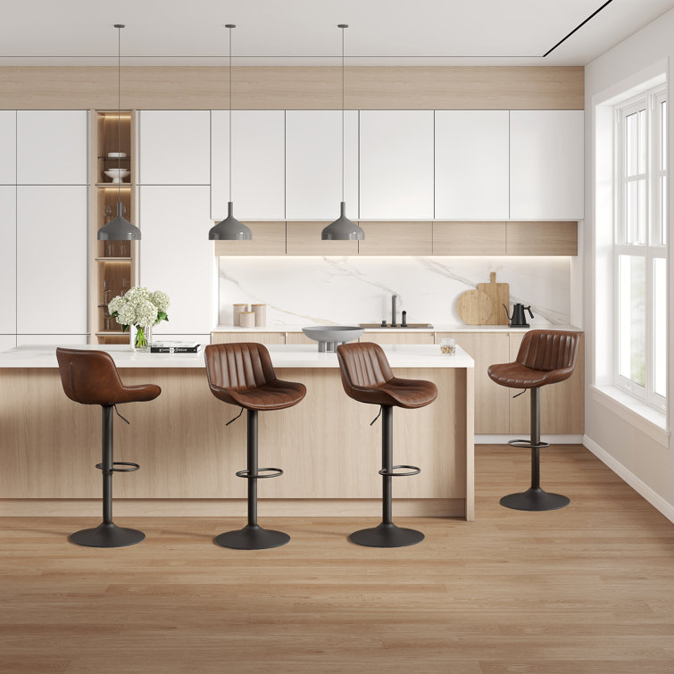 Swivel Upholstered Adjustable Height Counter Stool