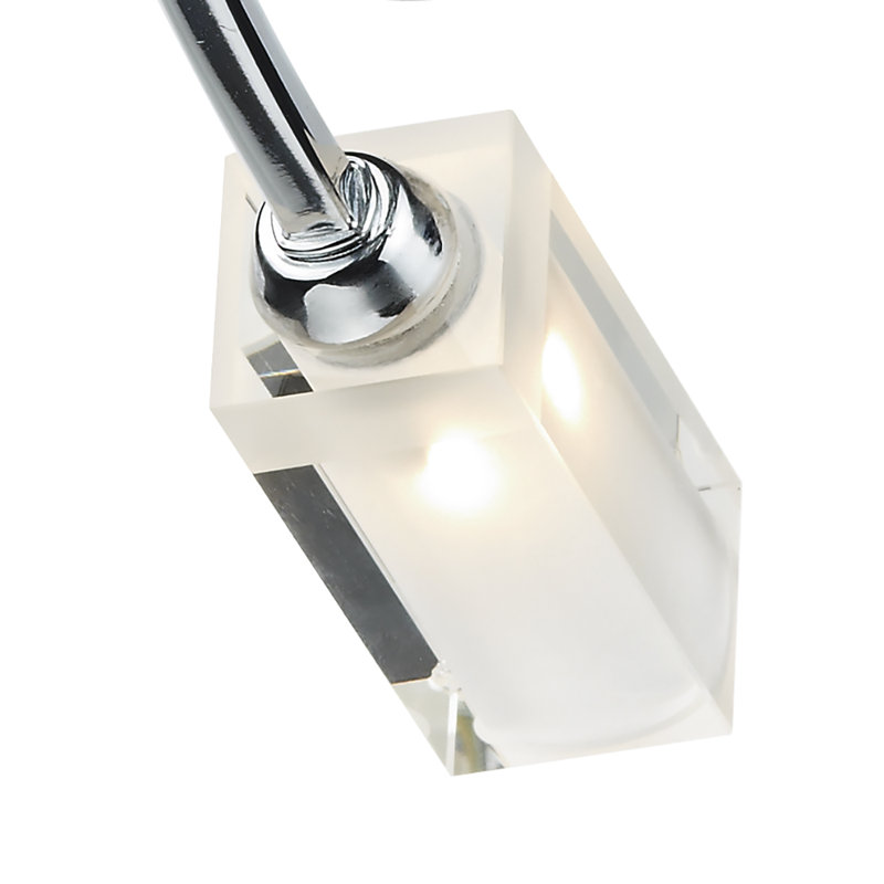 Nevaeh Glass Semi Flush Mount, Polished Chrome
