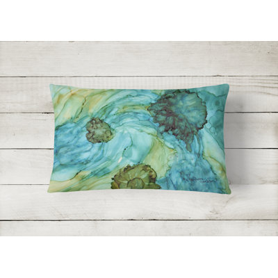  Abstract Flowers Indoor/Outdoor Throw Pillow