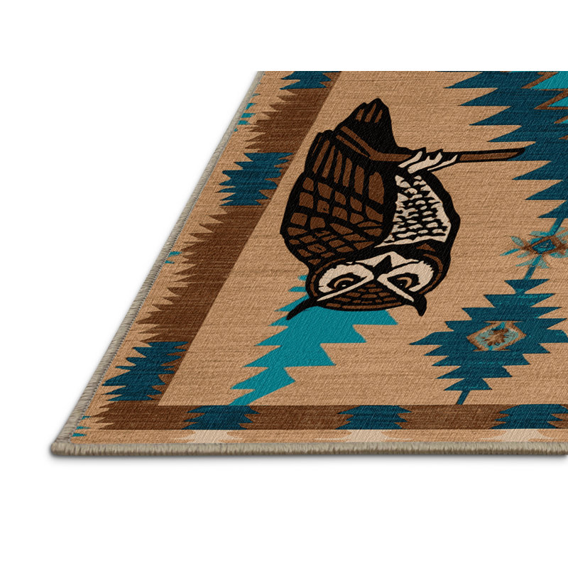  Tapis lavable chouette du sud-ouest, Rectangle de 5 pi x 8 pi
