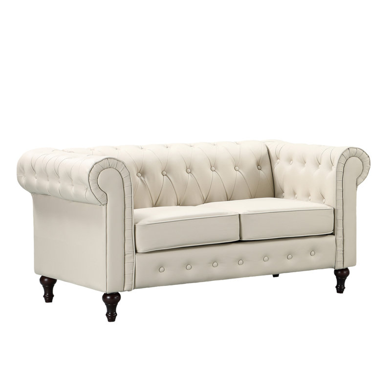 Marzano 2 Seater Faux Leather Sofa, Cream