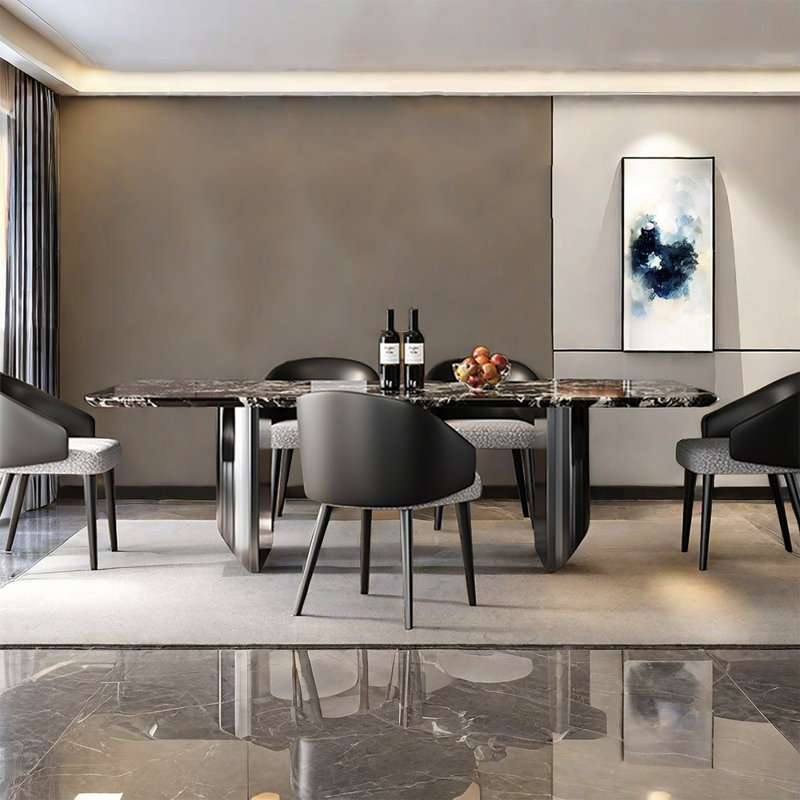 Table de salle à manger moderne moderne, H 29,52 po x L 62,99 po x l 31,49 po