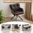 Modern Faux Leather Upholstered Swivel Armchairs with Tufted Back, Metal Legs-735429551