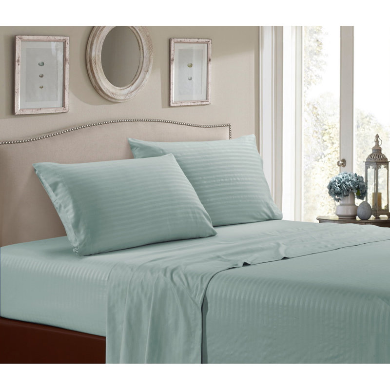 Ensemble de draps en microfibre Tanju, Argent, Ensemble literie pour lit simple