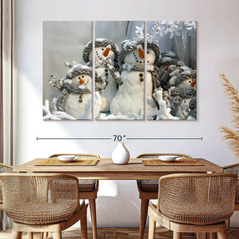 Famille de bonshommes de neige, H 42 po x l 65 po
