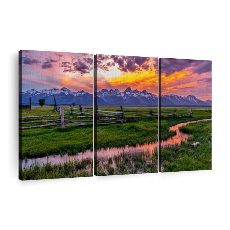 «Grand Teton Radiance», 3 pièces, H 32 po x l 50 po
