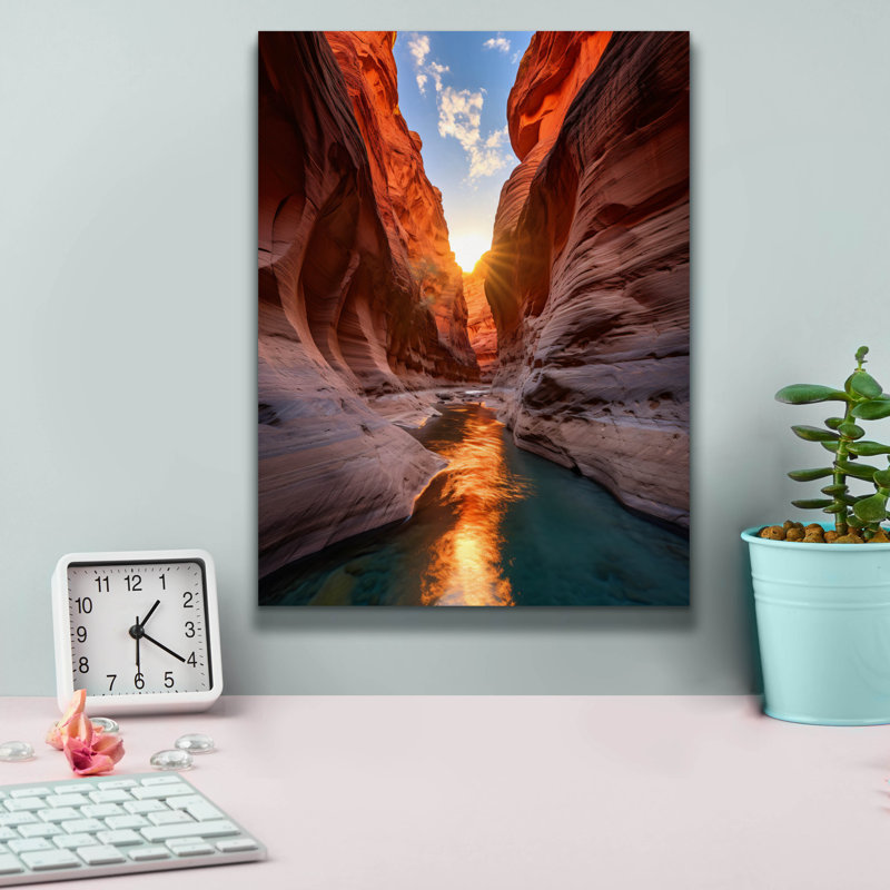 Union Rustic 'Cut In The Cliffs' by r3darch0n Canvas Wall Art, 16" H x 12" W x 0.75" D